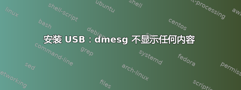 安装 USB：dmesg 不显示任何内容