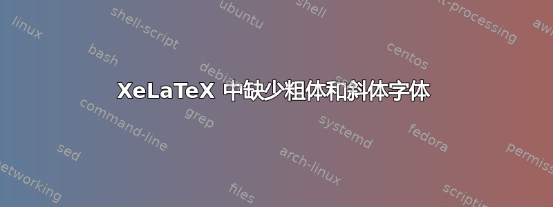 XeLaTeX 中缺少粗体和斜体字体