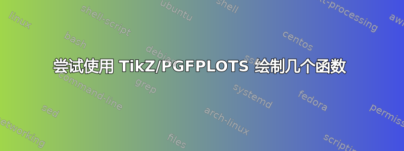 尝试使用 TikZ/PGFPLOTS 绘制几个函数