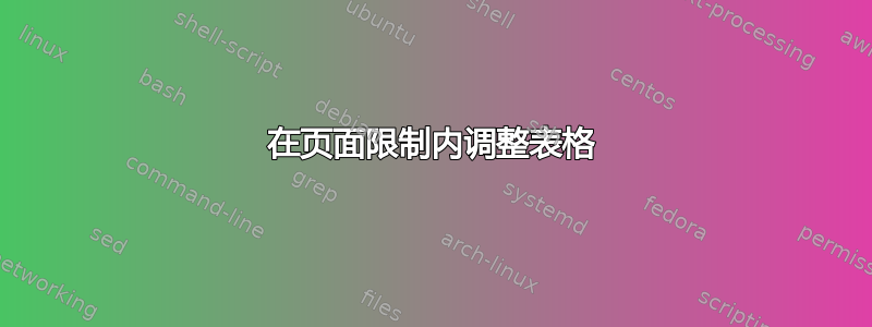 在页面限制内调整表格