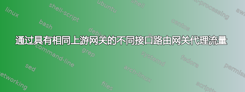 通过具有相同上游网关的不同接口路由网关代理流量