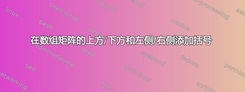 在数组矩阵的上方/下方和左侧/右侧添加括号