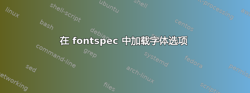 在 fontspec 中加载字体选项