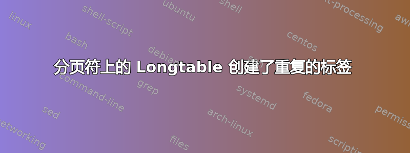 分页符上的 Longtable 创建了重复的标签