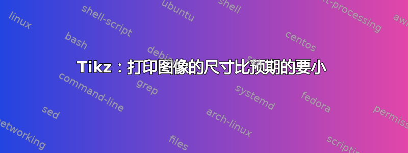 Tikz：打印图像的尺寸比预期的要小