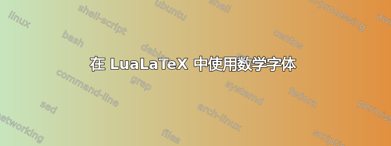 在 LuaLaTeX 中使用数学字体