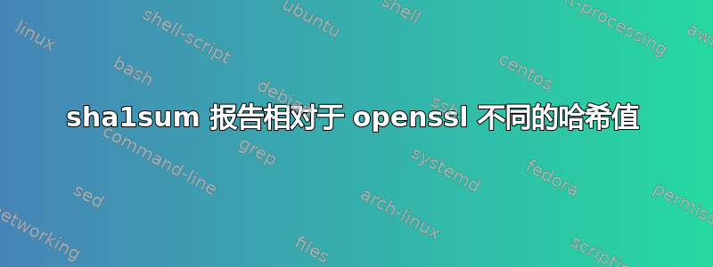 sha1sum 报告相对于 openssl 不同的哈希值