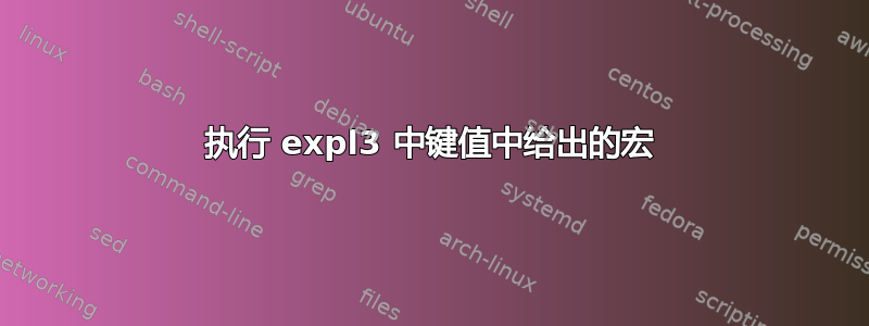 执行 expl3 中键值中给出的宏