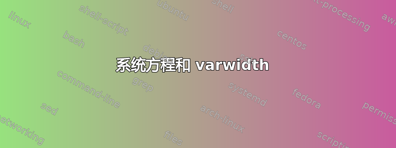 系统方程和 varwidth 