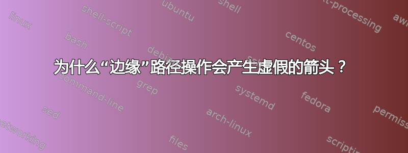 为什么“边缘”路径操作会产生虚假的箭头？