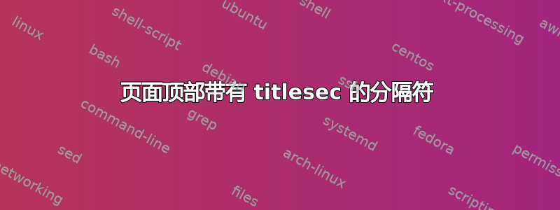 页面顶部带有 titlesec 的分隔符