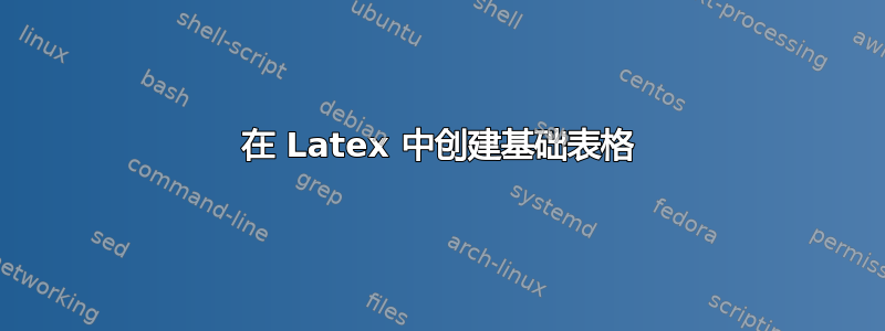 在 Latex 中创建基础表格