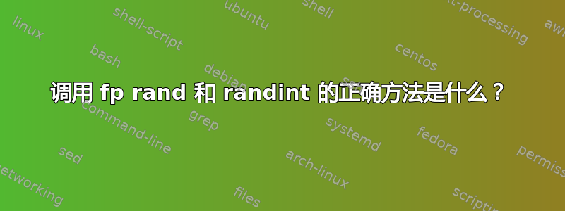 调用 fp rand 和 randint 的正确方法是什么？