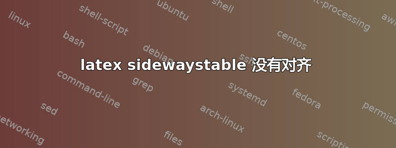 latex sidewaystable 没有对齐