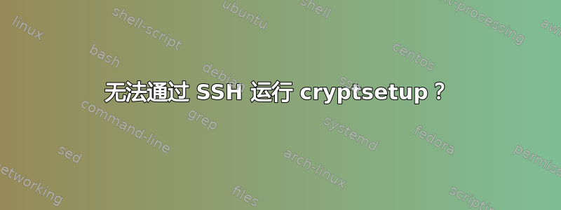 无法通过 SSH 运行 cryptsetup？