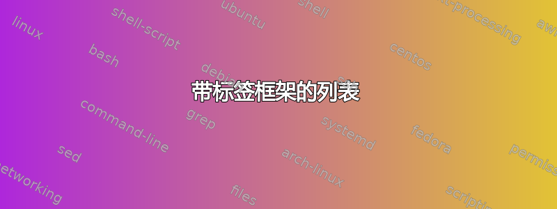 带标签框架的列表