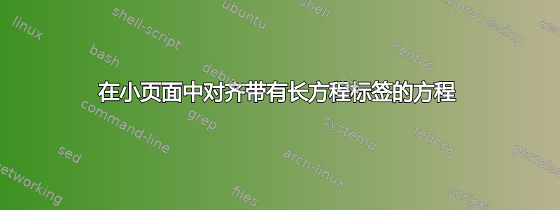 在小页面中对齐带有长方程标签的方程