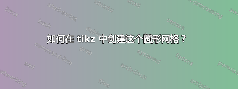 如何在 tikz 中创建这个圆形网格？