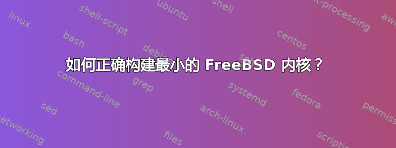 如何正确构建最小的 FreeBSD 内核？