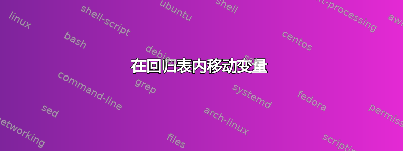 在回归表内移动变量