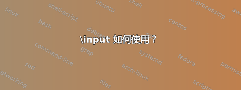 \input 如何使用？