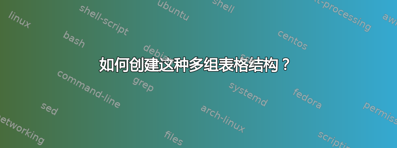 如何创建这种多组表格结构？