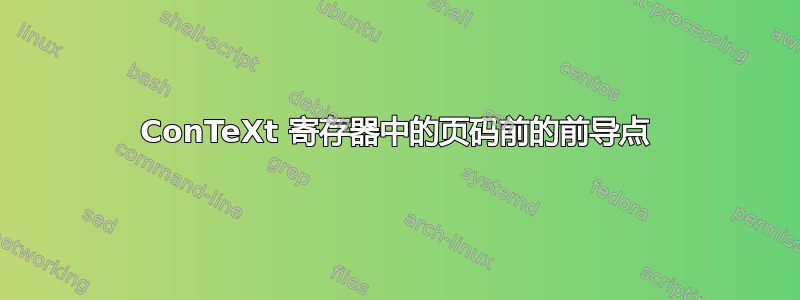 ConTeXt 寄存器中的页码前的前导点