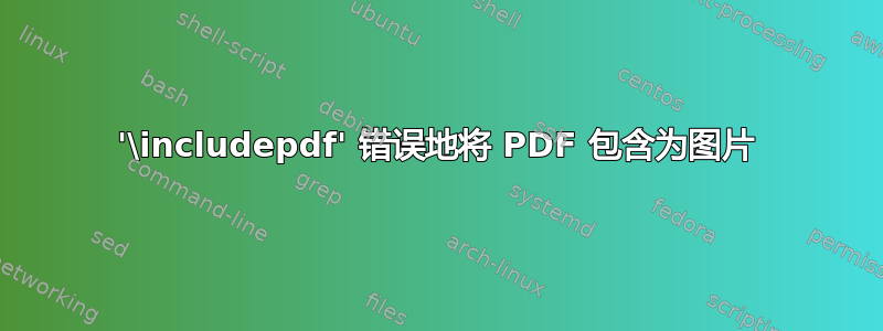 '\includepdf' 错误地将 PDF 包含为图片