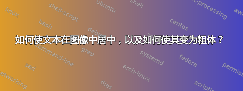 如何使文本在图像中居中，以及如何使其变为粗体？