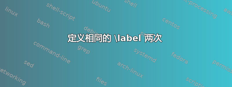 定义相同的 \label 两次