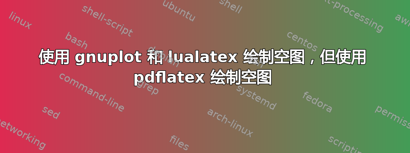 使用 gnuplot 和 lualatex 绘制空图，但使用 pdflatex 绘制空图