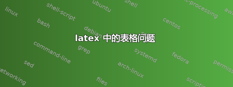 latex 中的表格问题