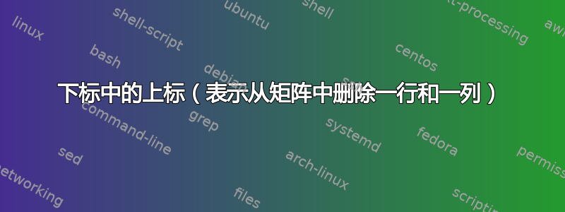 下标中的上标（表示从矩阵中删除一行和一列）