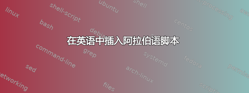 在英语中插入阿拉伯语脚本