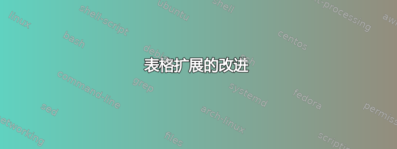 表格扩展的改进