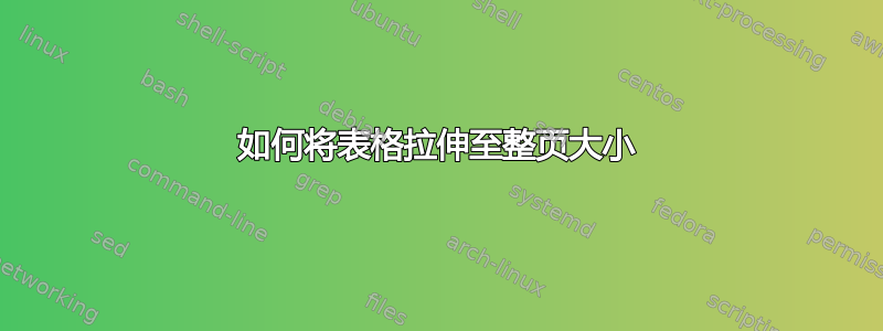 如何将表格拉伸至整页大小