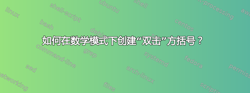 如何在数学模式下创建“双击”方括号？