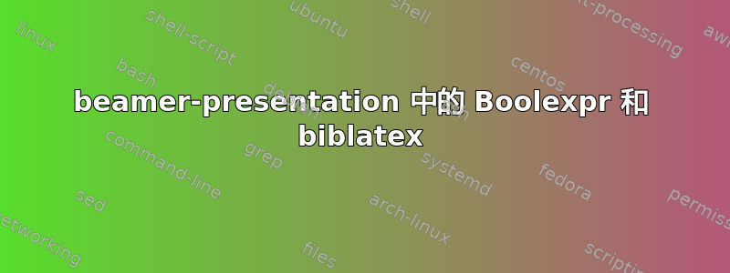 beamer-presentation 中的 Boolexpr 和 biblatex