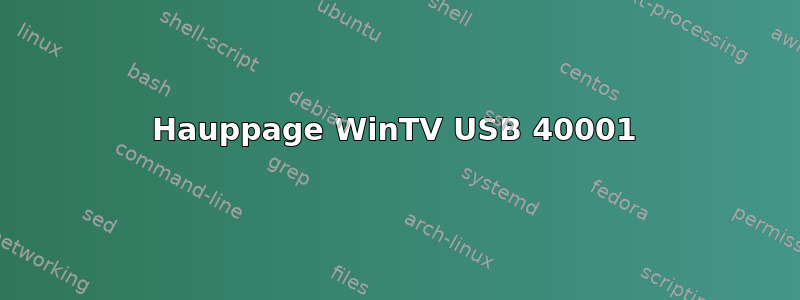 Hauppage WinTV USB 40001