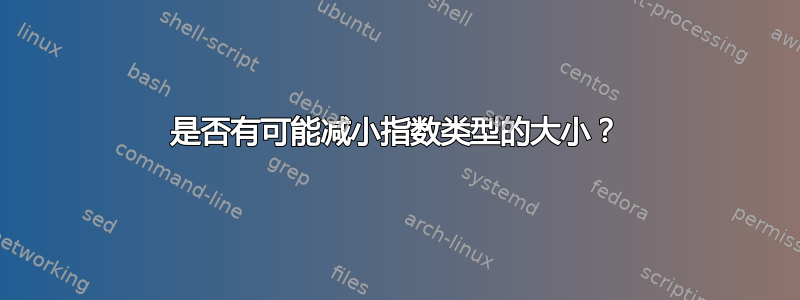 是否有可能减小指数类型的大小？