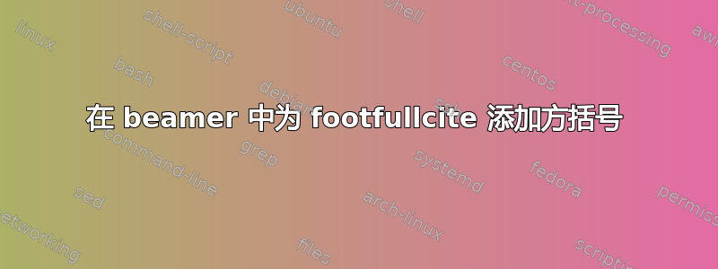 在 beamer 中为 footfullcite 添加方括号