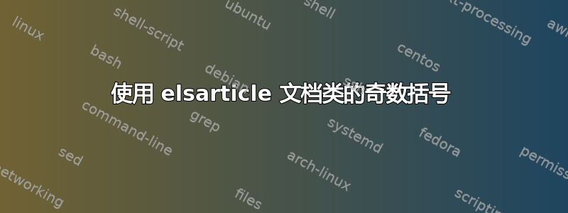 使用 elsarticle 文档类的奇数括号