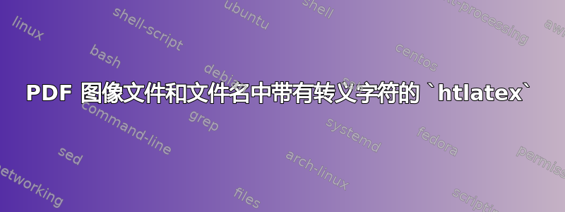 PDF 图像文件和文件名中带有转义字符的 `htlatex`