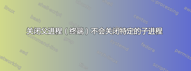 关闭父进程（终端）不会关闭特定的子进程