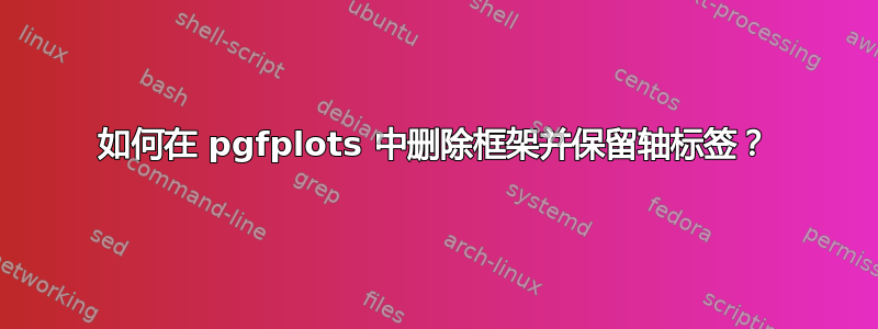 如何在 pgfplots 中删除框架并保留轴标签？