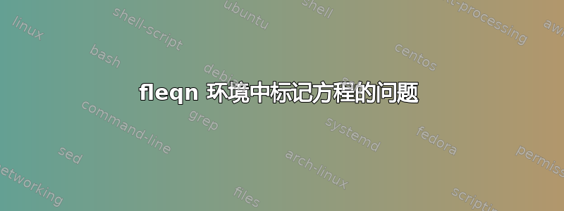 fleqn 环境中标记方程的问题