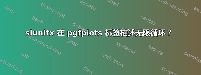 siunitx 在 pgfplots 标签描述无限循环？