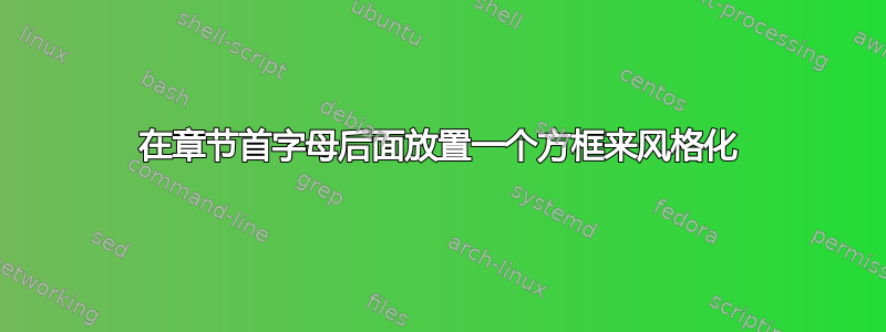 在章节首字母后面放置一个方框来风格化