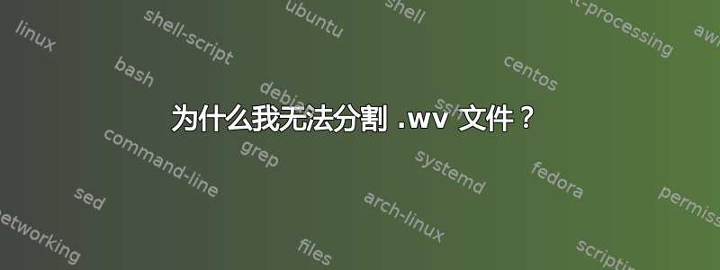 为什么我无法分割 .wv 文件？