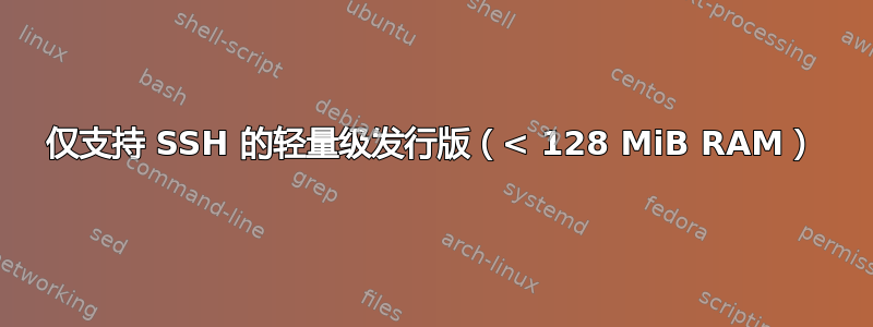 仅支持 SSH 的轻量级发行版（< 128 MiB RAM）